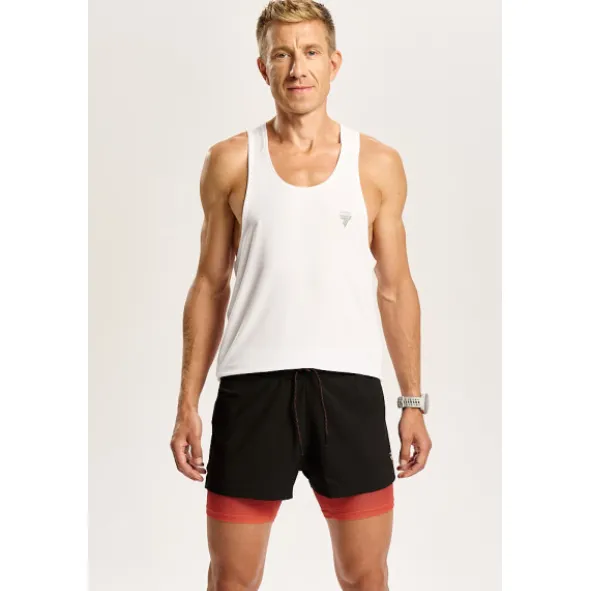 Biały męski top biegowy TW ENDURANCE SINGLET TOP 170 M TREC WHITE
