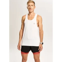 Biały męski top biegowy TW ENDURANCE SINGLET TOP 170 M TREC WHITE