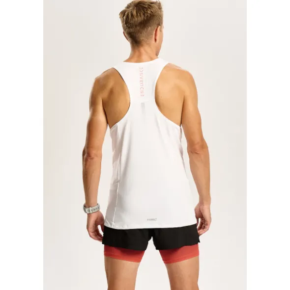 Biały męski top biegowy TW ENDURANCE SINGLET TOP 170 M TREC WHITE