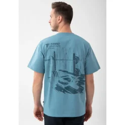 Błękitny T-shirt męski TW BASIC TSHIRT OVERSIZE 191 M BLUE