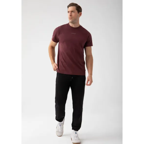 Bordowy T-shirt męski TW BASIC TSHIRT 182 M BURGUNDY