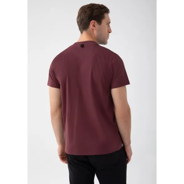 Bordowy T-shirt męski TW BASIC TSHIRT 182 M BURGUNDY