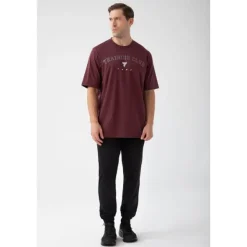 Bordowy T-shirt męski TW BASIC TSHIRT OVERSIZE 182 M BURGUNDY