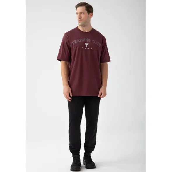 Bordowy T-shirt męski TW BASIC TSHIRT OVERSIZE 182 M BURGUNDY