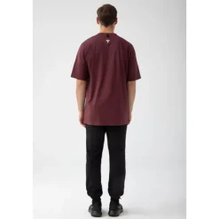 Bordowy T-shirt męski TW BASIC TSHIRT OVERSIZE 182 M BURGUNDY