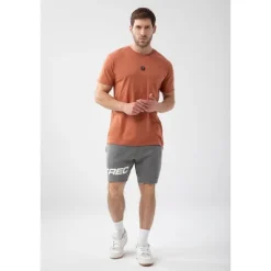 Brązowy T-shirt męski BASIC TSHIRT 150 T BROWN