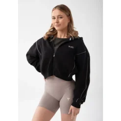 Czarna bluza damska oversize TW BASIC TRECGIRL HOODIE 198 BLACK