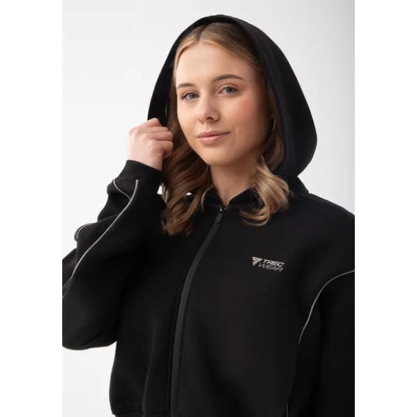 Czarna bluza damska oversize TW BASIC TRECGIRL HOODIE 198 BLACK