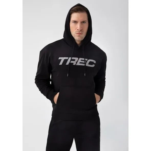 Czarna bluza męska z kapturem TW BASIC HOODIE 185 M BLACK