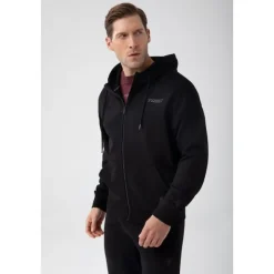 Czarna bluza rozpinana męska TW BASIC HOODIE ZIP 182 M BLACK