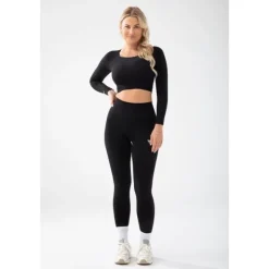 Czarny top damski TRECGIRL SPORT LONGSLEEVE TOP 160 BLACK