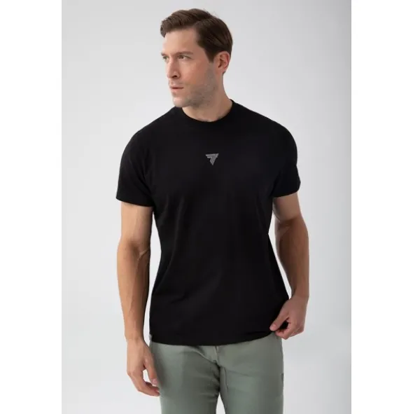 Czarny T-shirt męski TW BASIC TSHIRT 181 M BLACK