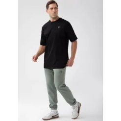 Czarny T-shirt męski TW BASIC TSHIRT OVERSIZE 180 M BLACK