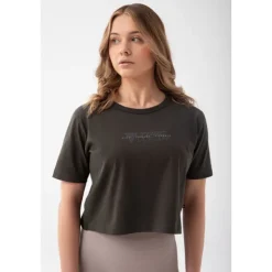 Grafitowy T-shirt damski TW BASIC TRECGIRL T-SHIRT 197 GRAPHITE