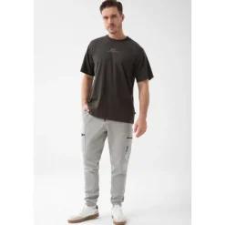 Grafitowy T-shirt męski TW Basic TSHIRT OVERSIZE 192 M GRAPHITE