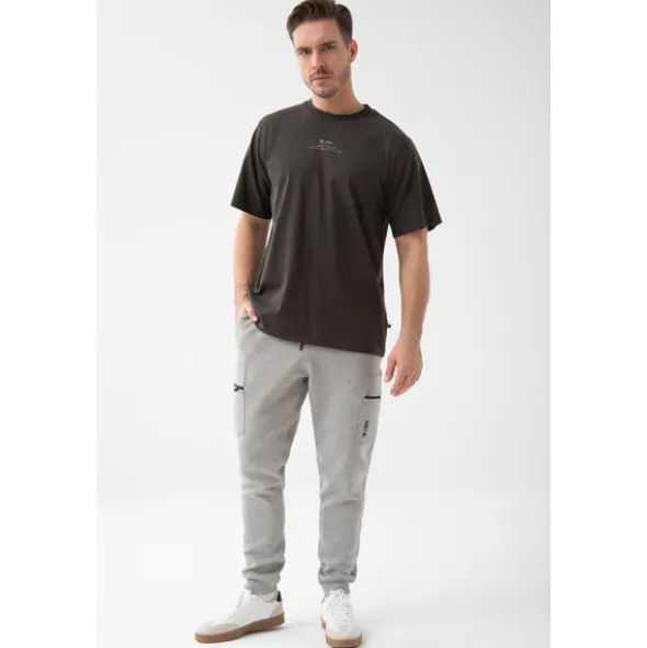 Grafitowy T-shirt męski TW Basic TSHIRT OVERSIZE 192 M GRAPHITE