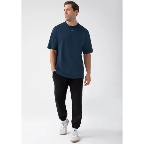 Granatowy T-shirt męski TW BASIC TSHIRT OVERSIZE 181 M NAVY