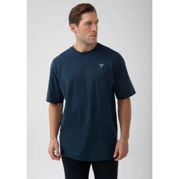 Granatowy T-shirt męski TW BASIC TSHIRT OVERSIZE 180 M NAVY