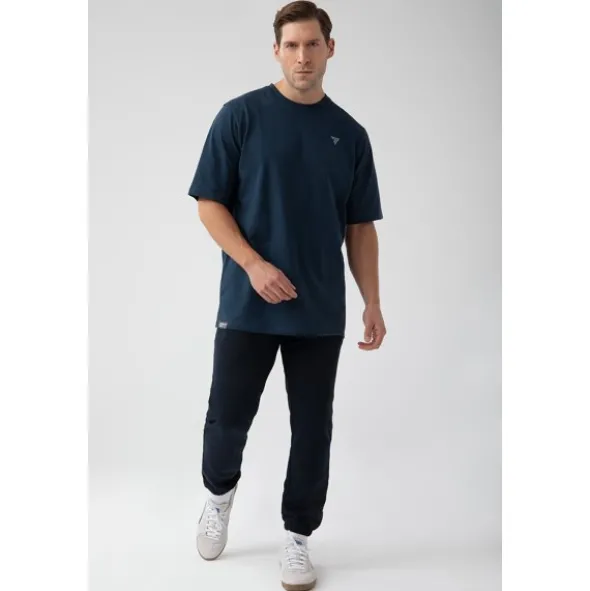 Granatowy T-shirt męski TW BASIC TSHIRT OVERSIZE 180 M NAVY