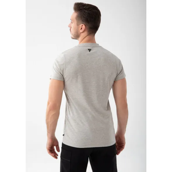 Melanżowy T-shirt męski slim fit TW BASIC TSHIRT 196 M GREY
