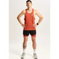 Pomarańczowy męski top biegowy TW ENDURANCE SINGLET TOP 170 M TREC ORANGE