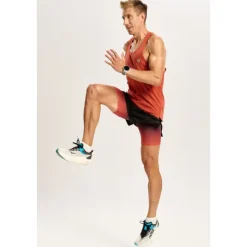 Pomarańczowy męski top biegowy TW ENDURANCE SINGLET TOP 170 M TREC ORANGE