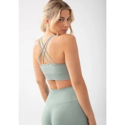 Stanik sportowy w kolorze szałwiowej zieleni TRECGIRL SPORT BRA 160 GREEN