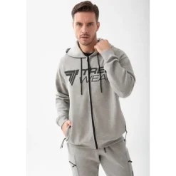 Szara bluza męska oversize TW BASIC HOODIE 193 M GREY