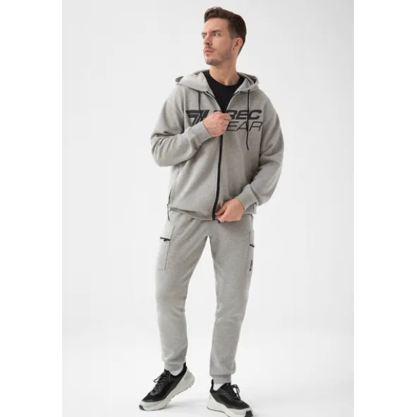 Szara bluza męska oversize TW BASIC HOODIE 193 M GREY