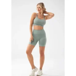 Szorty kolarki damskie w kolorze szałwiowej zieleni TRECGIRL SPORT SHORTS 160 GREEN