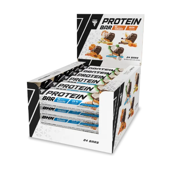 Zestaw 24 batonów białkowych kokosowo-karmelowych PROTEIN BAR COCONUT & CARAMEL