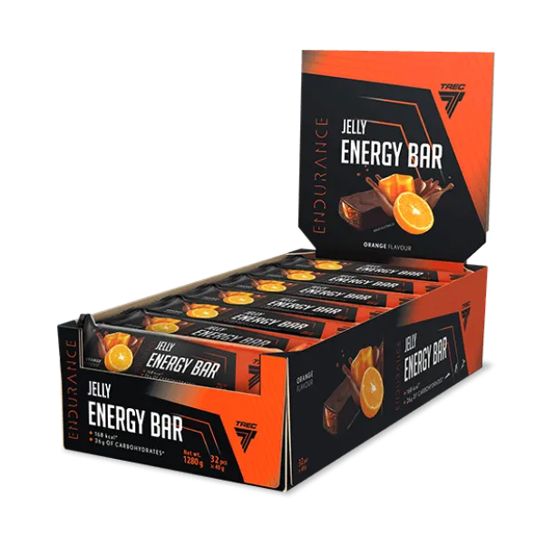 Zestaw 32 batonów energetycznych z galaretką - JELLY ENERGY BAR ORANGE FLAVOUR