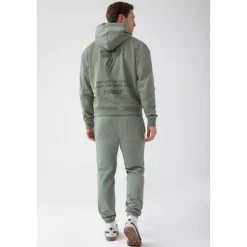 Zielona bluza męska z kapturem TW BASIC HOODIE 183 M GREEN