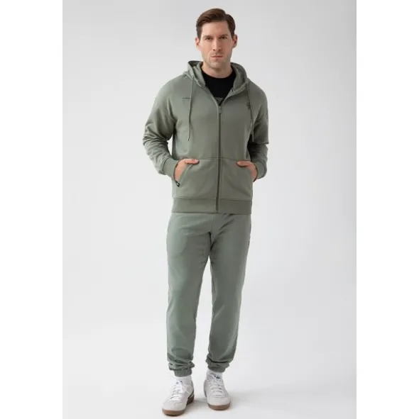 Zielona bluza rozpinana męska TW BASIC HOODIE ZIP 180 M GREEN